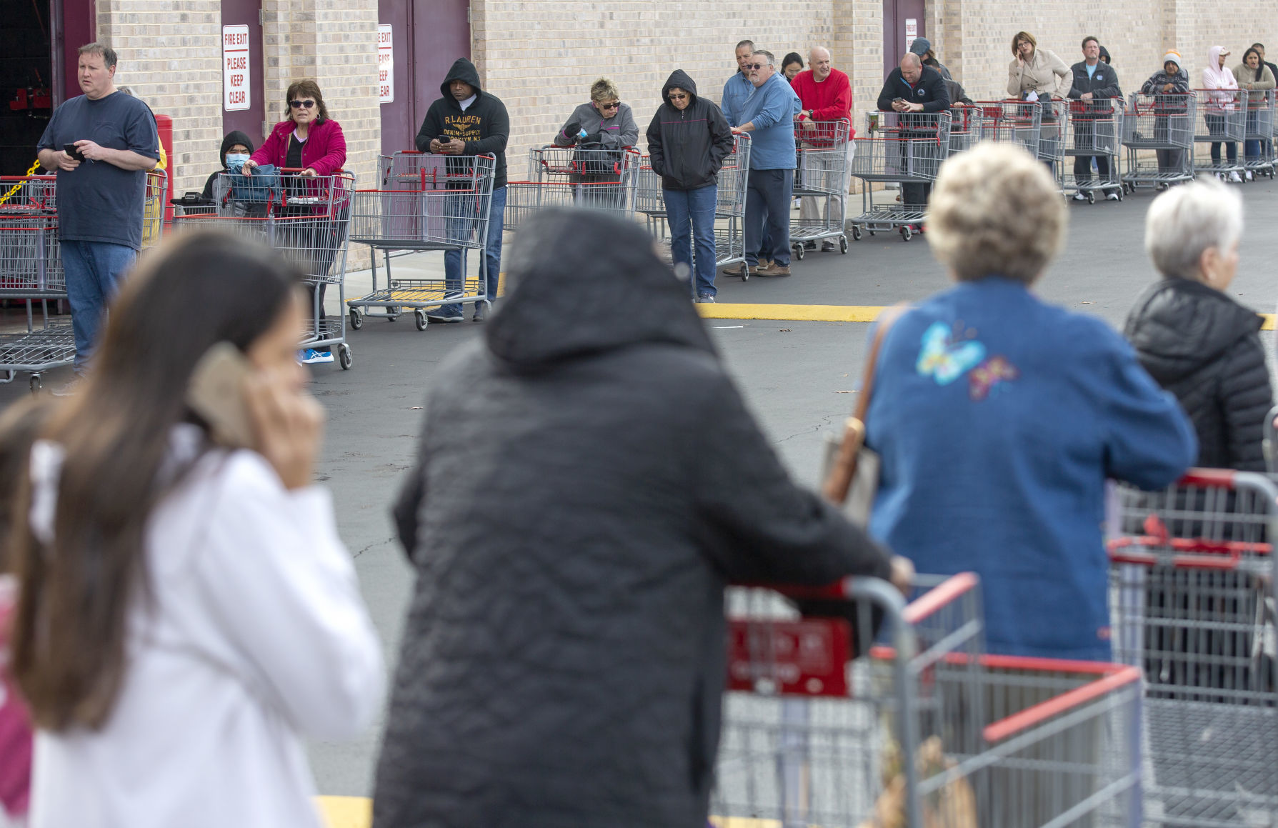 Long lines outside Costco Warehouse
